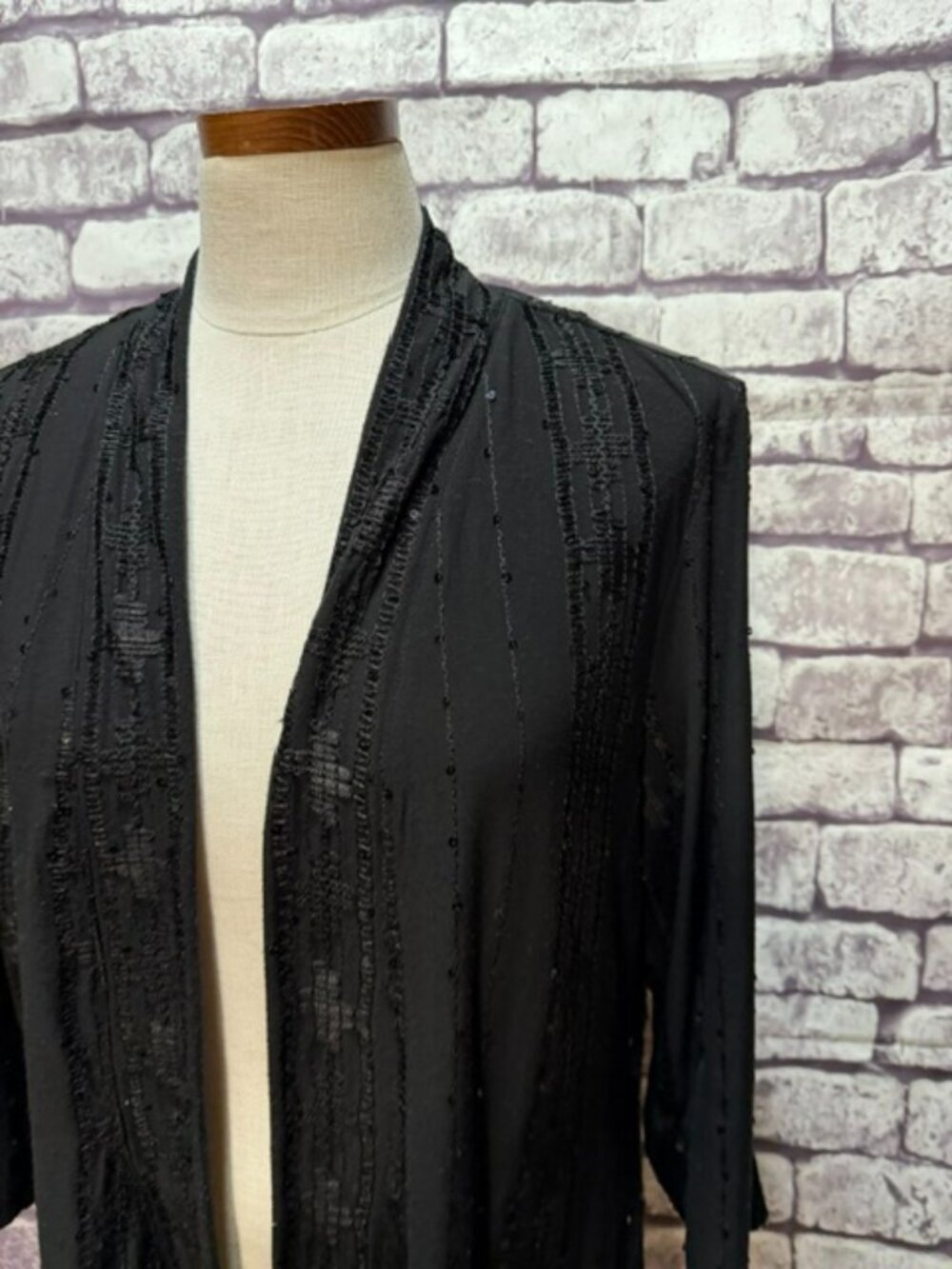 Susan Graver Black No Close Duster Size L - Picture 2 of 8